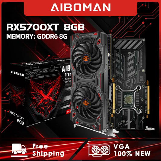 AIBOMAN RX5700XT 8G 256Bit GDDR6 BUSType PCI-E 4.0x16 Computer Assembly Accessories Graphics card ﻿